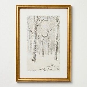 Hearth & Hand with Magnolia Snowy Trees Framed Wall Art  11”x14”